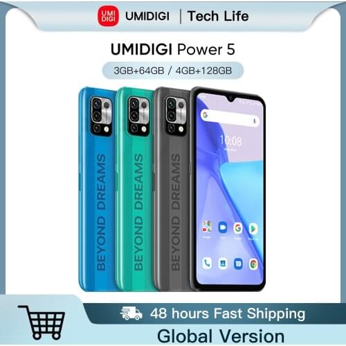 Global Version UMIDIGI Power 5 New 2021 Smartphone 6.53'' Full Screen Android 11 Helio G25 16MP AI Triple Camera 6150mAh Phone