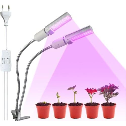 Led Grow Light Grow Lamp Bulb for Indoor Plants 20W Super Bright 100 LEDs Sunlike Red and Blue Spectrum Clip-On Desk Replaceable