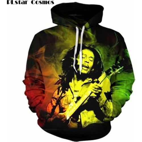 PLstar Cosmos Reggae Star 3D Hoodies Men/Women Bob Marley Sweatshirt Print Hip Hop Hoody Clothing size S-5XL Drop shipping