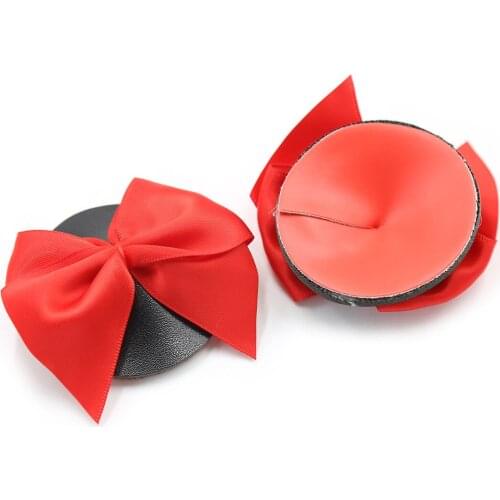 Adult Products Round Nipple Stickers Adhesive Bowknot Red Chest Stickers Customized Nightclub Stage Props