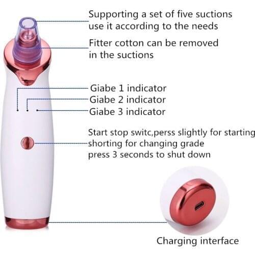 Ultrasonic Deep Blackhead Removal Electric Blackhead Deep Cleansing Pores and Acne Deep Cleansing Nasal Aspirator Skin Care Tool