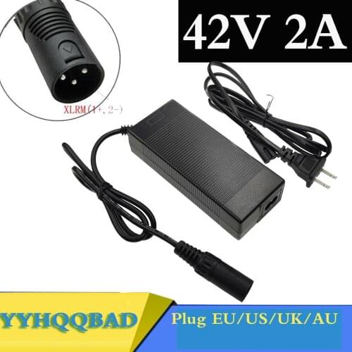 42V 2A E-bike Lithium Battery Charger for 36V 10S electric bike lithium battery XLR Plug Input 100-240V Free shipping