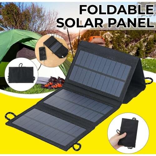 Foldable 50W Solar Panel Charger Usb Solar Battery Pack Camping And Hiking Solar Charging Device Power Supply Outdoor Indoor