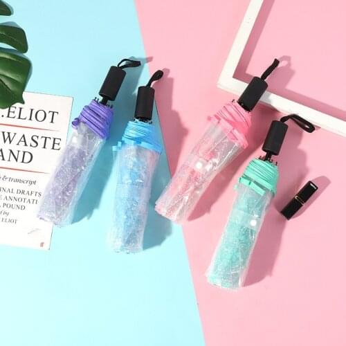 Female Fashion Folding Transparent Umbrella Men Business Rain Umbrella Girl Guarda Chuva Clear Women Parasol cute umbrella