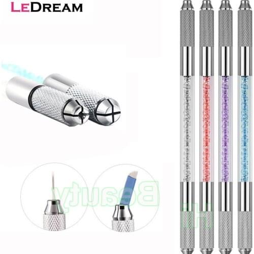 1PC Professional Stainless Steel Dual Heads Tebori Manual Microblading Pen Tattoo Tools For 3D Permanent Eyebrow Lip Line Makeup