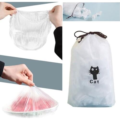 100PCS Food Grade Preservative Film Food Storage Covers Disposable PE Wrap Reusable Kitchen Disposable Food Protective Film