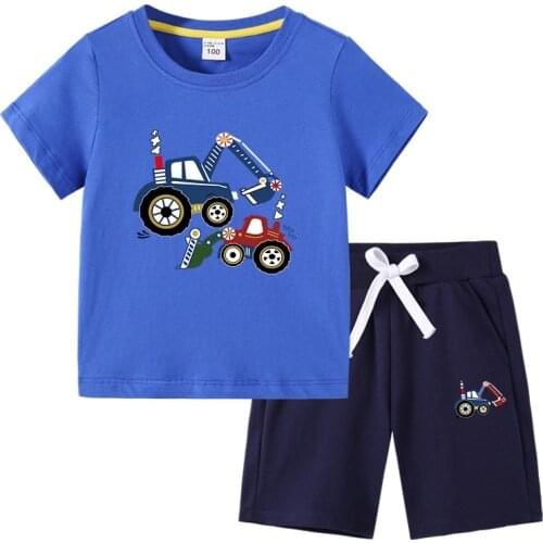 New Design Kids Sets Boys Summer Children Short Sleeved T Shirt +Beach Pant Two Sets Cotton Teenager Sport Suit 2-12 Year 2pcs