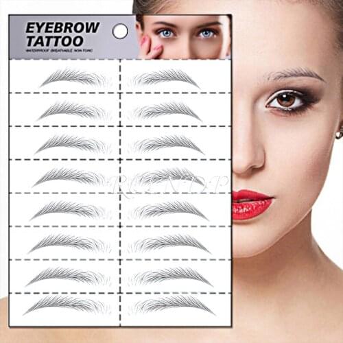 3D Eyebrow Tattoo Sticker Fake Eyebrows Elegant Style Long Lasting Super Waterproof Makeup Eye Brow Stickers Cosmetics