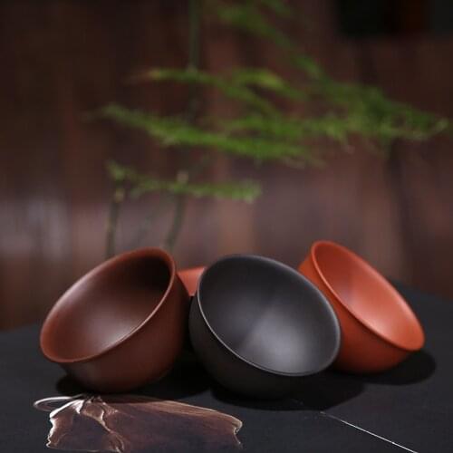 4pcs/set Mini Yixing Purple Clay Teacup Home Kung Fu Tea Cup Purple Sand Green Red Puer Tea Cups Zisha Teaware Set 25ml