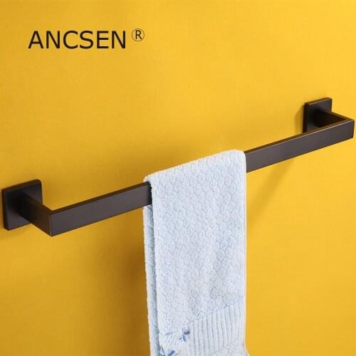 40-60cm Single Tier Towel Holder Matte Black Stainless Steel Kitchen Bathroom Towel Holder for Towels Bar Rail Hanger Towel Rack