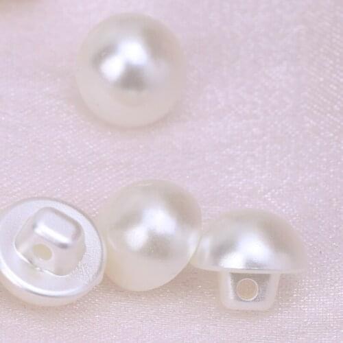 50Pcs Faux Pearl Buttons Fit Sewing Scrapbook Backhole Sewing Crafts 10/11.5mm E56C