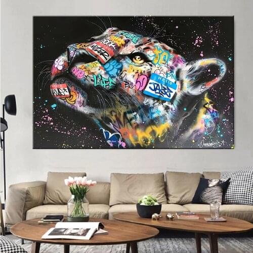 DIY 5D Diamond Painting Graffiti-Cheetah art Picture 3D Cross stitch Rhinestone Mosaic Diamond Embroidery Home decor gift P393