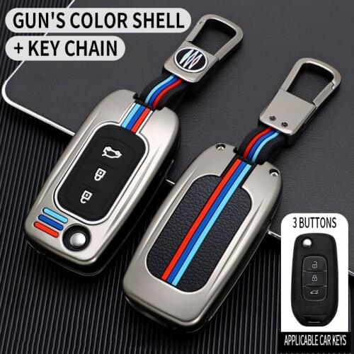Alloy Car Flip Key Case For Renault Kadjar Captur Symbol Koleos Megane 2016 2017 2018 Cover Keyless Remote Fob Shell 3 Button