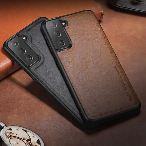 For Samsung Galaxy S21 Plus S21 Ultra S21 Phone Case High Quality PU Classic Leather UNBreak Back Cover Soft edge TPU X-Level