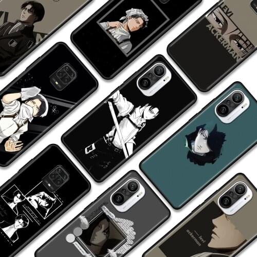 Phone Case For Xiaomi Redmi Note 10 9 9T 9S 8 8T 7 Pro Max TPU Cover Soft Fundas Black Capa Silicone Shell Levi Ackerman