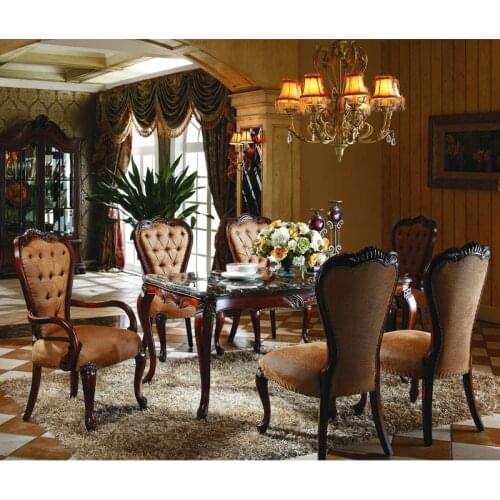 Designer unique new design dining room set with marble table and 6 side chairs Набор столовой с мраморным столом и GH214