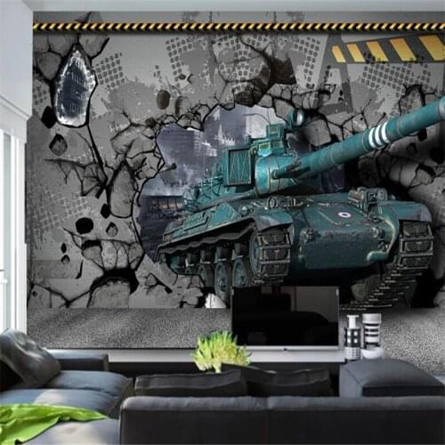 Beibehang tanks hobby Custom photo wallpaper papel de parede 3D art wallpaper restaurant sofa backdrop 3d mural wallpaper roll