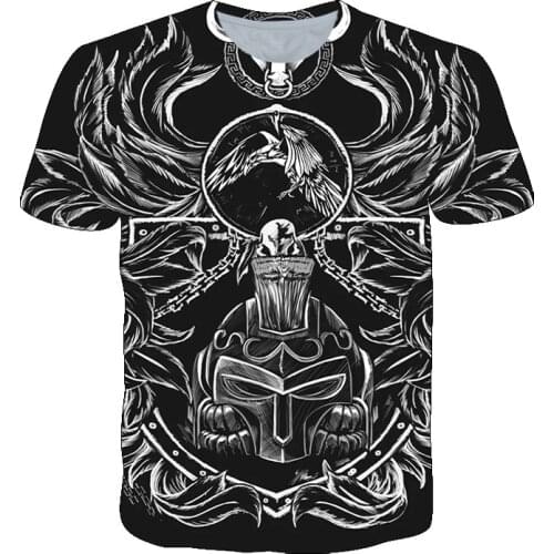 New 3D Viking symbol Print t shirt For Men summer Fashion Harajuku Style Short Sleeve t-shirts hip hop Streetwear T-shirt tops