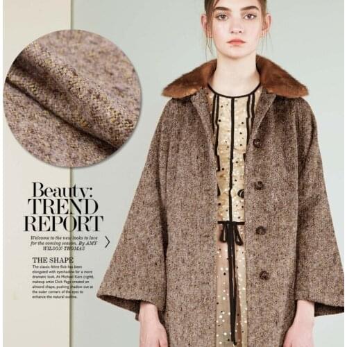 Khaki circle wool high quality gold wool fabric autumn and winter clothing fabrics