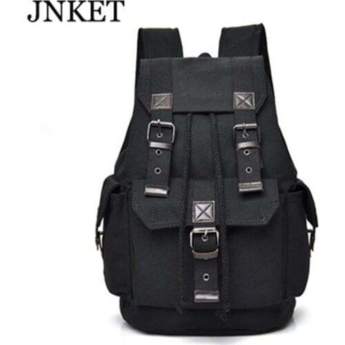 JNKET New Fashion Rucksack Mens Backpack Retro Leisure Outdoor Travel Canvas Shoulders Bag Large Capacity Schoolbag
