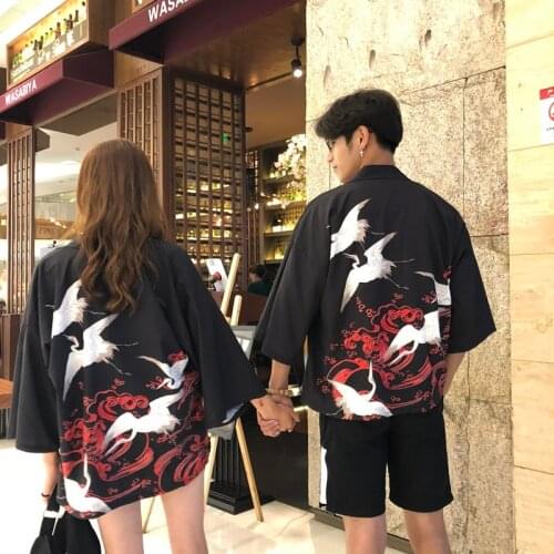 Women kimono man yukata female unisex haori obi Japanese kimono traditional matching couple outfits japanese clothes 10479