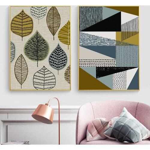 Block Geometric Abstract Canvas Painting Home Art Posters Bedroom Corridor Stickers Nordic Decoration Posters