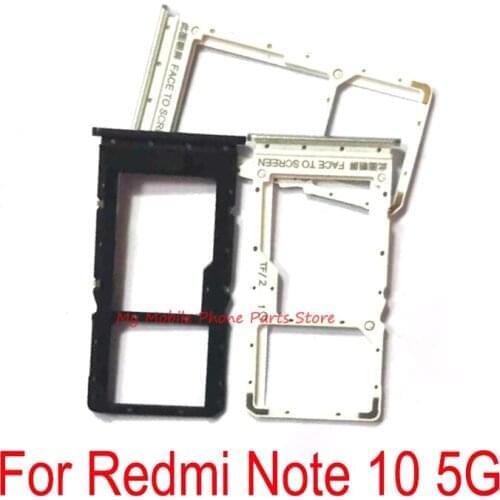 Sim SD Card Tray Card Reader Holder Slot Adapter For Xiaomi Redmi Note 10 Note10 5G Sim Tray Holder Repair Spare Parts