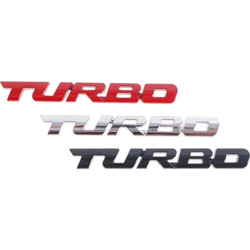 3D Metal Letter Turbo Car Motorcycle Body Sticker Tail Logo Emblem Badge Sticker Side Decoration Sticker
