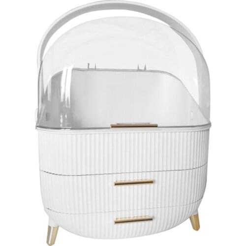 Fashion Big Capacity Cosmetic Storage Box Waterproof Dustproof Bathroom Desktop Beauty Makeup Organizer