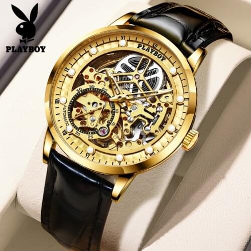 Fashion Mens Watch Top Luxury Automatic Mechanical Watch High Quality Leather Strap Belt Mens Quartz Watch Clock 2020 NEW