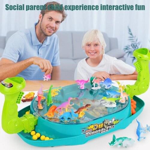 Childrens Desktop Board Games Toys Puzzle Catapult Marbles Parent Child Family Interaction Two Players Dinosaur Battle Game