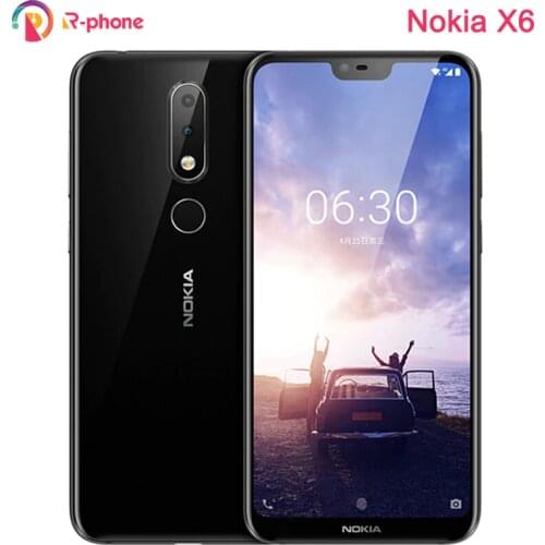 Original Nokia 6.1 Plus Dual Sim LTE 4G Unlocked Mobile Phone Nokia X6 5.8'' 16MP 4G+64G ROM Refurbished Android Smartphone