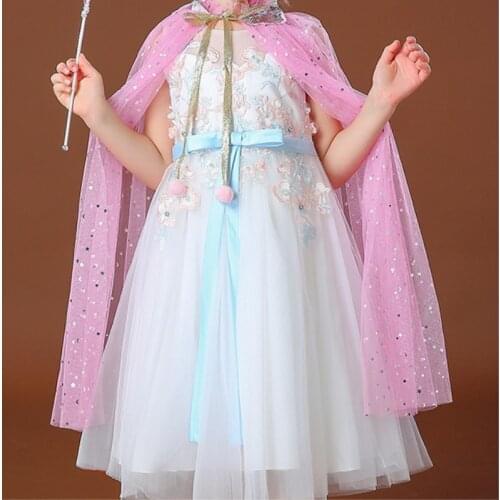 2020 new fashion Cloak Costume Halloween Childrens Day Cape Children Shawl Clothing Girl Princess Essar Cloak pink cape