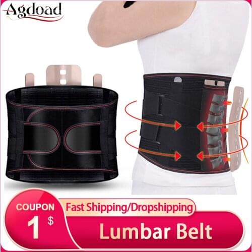 AGDOAD Back Belt Support for Lumbar Disc Herniation Orthopedic Pain Relief Spine Belt Back Brace Support with Self-heating Pads