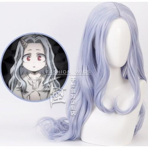 Anime My Hero Academia Eri Cosplay Wigs Boku no Hero Academia Eri Costumes Wigs Halloween Gray-Blue Long Curly Hair