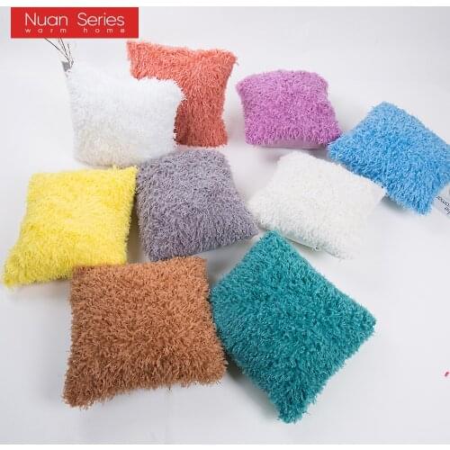 Plush Cushion Cover Super Soft Fur Decorative Pillows Home Pillow Case For Living Room Bedroom Throw Sofa Living Room Decoration