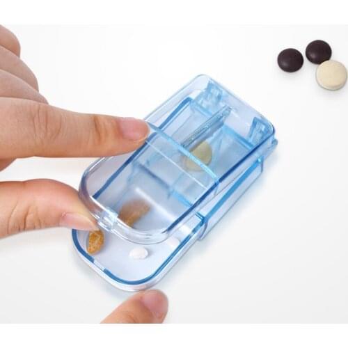 Transparent Medicine Cutter Portable Pill Case Manual Pill Grinder Storage Box Plastic Pill Separator Medicine Divider