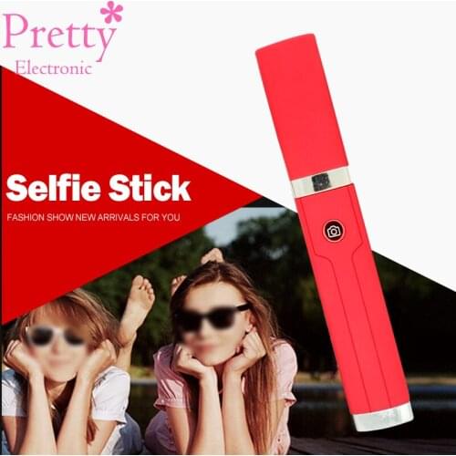 Colorful Selfie Stick Stainless Steel Mini Wire Control Mobile Phone Hand-fold Foldable selfie stick Holder For Smart Phone
