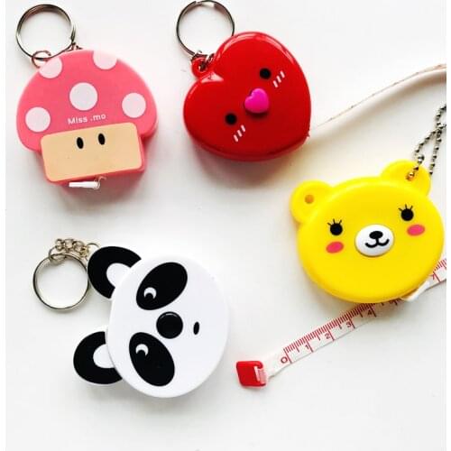 1.5 Meter/60Inch Long Cute Kawaii Animals Roll Automatic Stretch Ruler Stationery Sewing Measure Ruler Measuring Tape Household