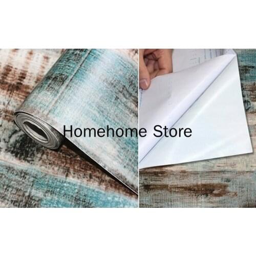 Wood Peel and Stick Wallpapers Self-Adhesive Removable Wall Covering Decorative Vintage Wood Faux Vinyl Decal Roll