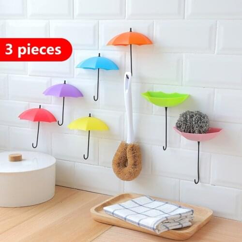 Non-marking punch-free umbrella hook self-adhesive hook wall door clothing hanger key debris hook bathroom kitchen sticky rack