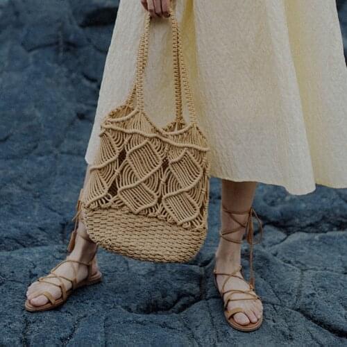 New Water Pattern Hollow Straw Bag for Women Handmade Tassel Beach Bags Woven Handbags Vacation Shoulder Crossbody Bags Clutch