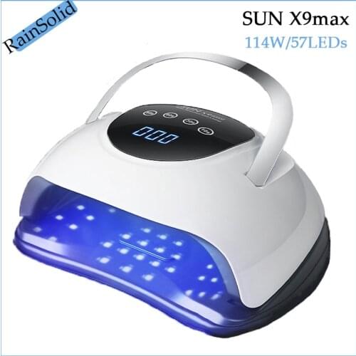 High Power SUN X9 MAX 220W Nail Dryer 57PCS/LEDS For Drying Gel Polishing 10/30/60/99s Timer Auto Induction Manicure Tool
