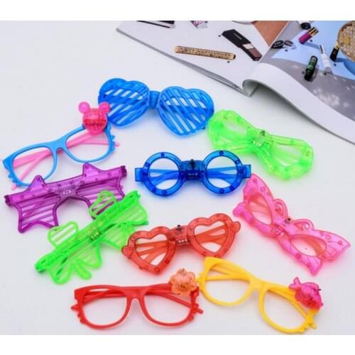 Glow Sunglass Chlidren Adults Christmas Halloween Shutter Shades LED Light Up Flashing Blink Glasses Sunglasses Party Props gift