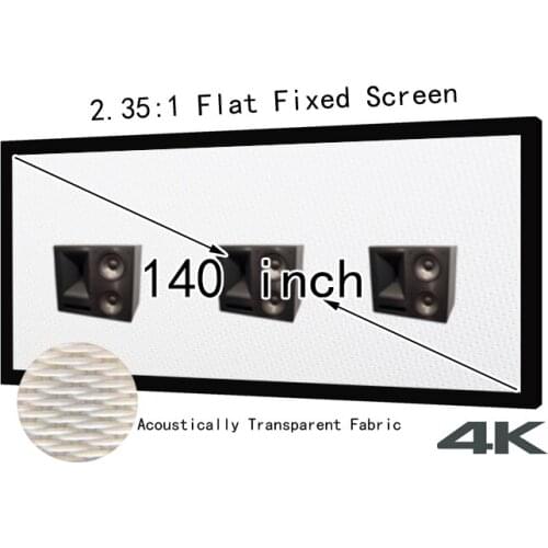 Ultra HD 140inch 2.35:1 Acoustic Transparent AT Projection Screen With Fixed Frame For 4K Projector Cinemascope