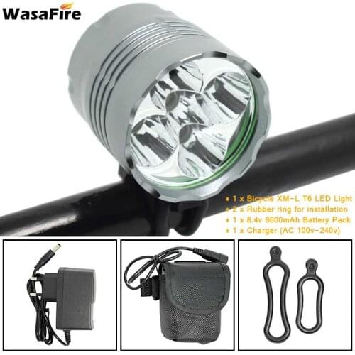 WasaFire 7000 Lumen farol Bike Light 5*T6 LED Bicycle Front Lamp Lantern 8.4V 18650 Battery Headlight Safety Cycling Flashlight