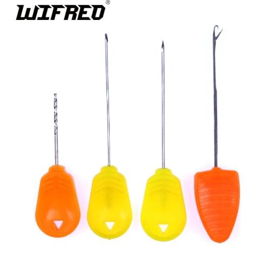 Wifreo 4pcs Carp Fishing Baiting Splicing Needles Knot Puller Scissors Boilies pop up Tools