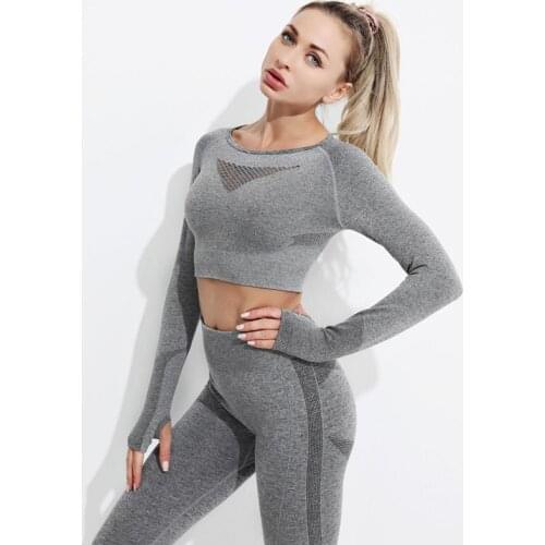 Ladies Fashion Hot Workout Clothes Fall/Winter Yoga Suit Set Hip-Lifting Seamless Yoga Pants Womens Two-Piece Three-Piece Set