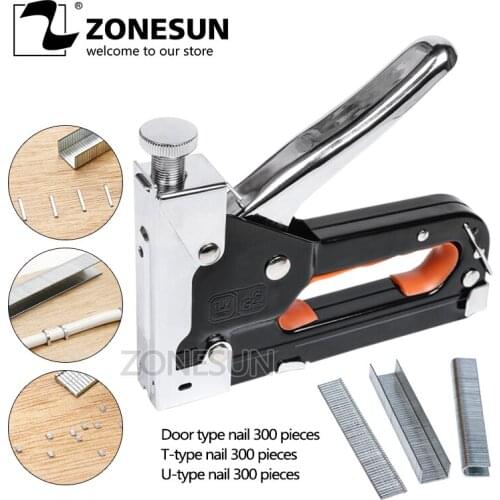 ZONESUN Multi Tool Nail Staple Gun Furniture Stapler For Wood Door Upholstery Framing Rivet Gun Kit Nailers Rivet Tool Nietzange