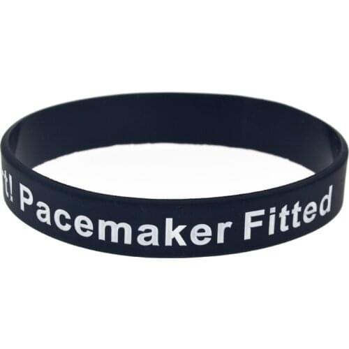 1PC Alert Pacemaker Fitted Silicone Rubber Wristband Adult Size